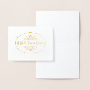 Persoonlijke Gold Foil Note Card Folie Kaarten