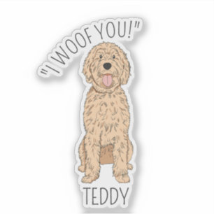 Persoonlijke Golden Doodle hond Ik Woef Voor Jou S Sticker