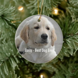 Persoonlijke Golden Retriever Dog Foto en naam Keramisch Ornament