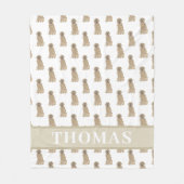 Persoonlijke Golden Retriever Fleece Deken (Voorkant)