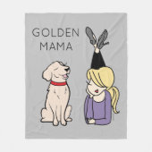 Persoonlijke Golden Retriever Mama Fleece Deken (Voorkant)