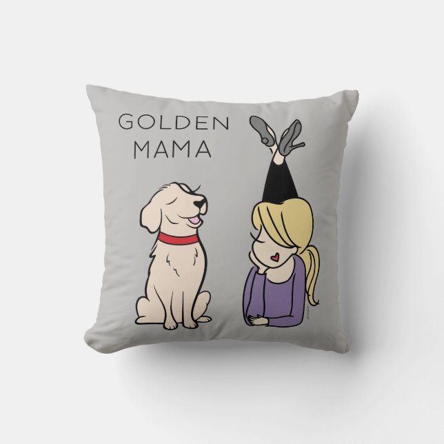 Persoonlijke Golden Retriever Mama Kussen (Voorkant)