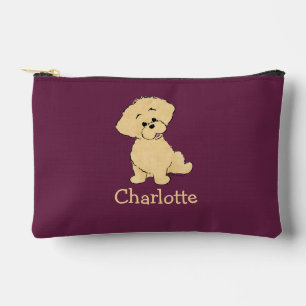Persoonlijke Goldendoodle Puppy Mooie Hond Burgund Etui