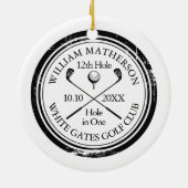 Persoonlijke Golf Hole in One Aandenken Keramisch Ornament (Achterkant)