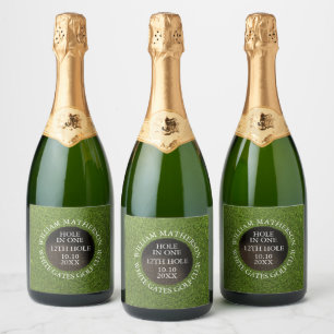 Persoonlijke Golf Hole in One Award Sparkling Wijnetiket