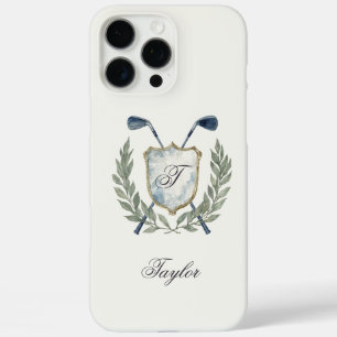 Persoonlijke Golf Monogram Crest Elegant iPhone 16 Pro Max Hoesje