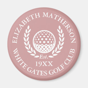 Persoonlijke Golfclub Naam Stof Roze Roze Magneet