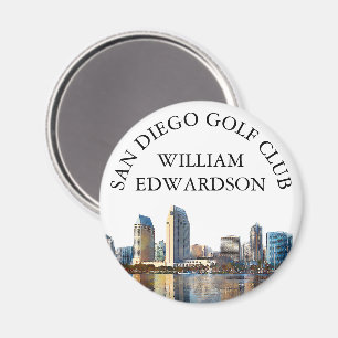 Persoonlijke Golfclubnaam met San Diego Silhouet Magneet