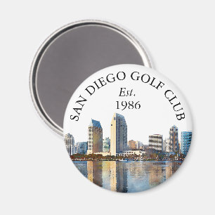 Persoonlijke Golfclubnaam met San Diego Silhouet Magneet