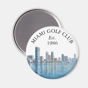 Persoonlijke Golfclubnaam Miami Silhouet Magneet