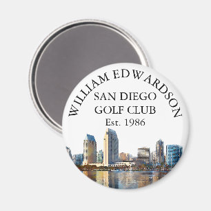 Persoonlijke Golfclubnaam San Diego Silhouet Magneet