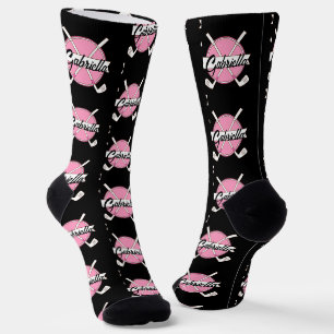 Persoonlijke Golfclubs Roze/Zwarte Monogram  Sokken