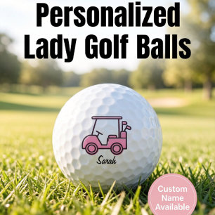 Persoonlijke golfkar voor dames Borstkankerbewustz Golfballen