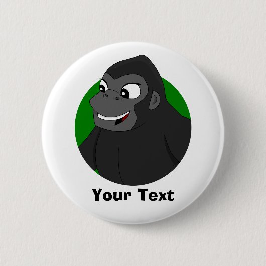 Persoonlijke Gorilla Cartoon Button (Voorkant)