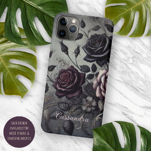 Persoonlijke Gotische Donkere Roos Bloemrijke Vict iPhone 11 Pro Max Hoesje