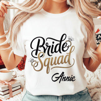 Persoonlijke Gouden Bruid Squad Bachelorette Feest Tri-Blend Shirt