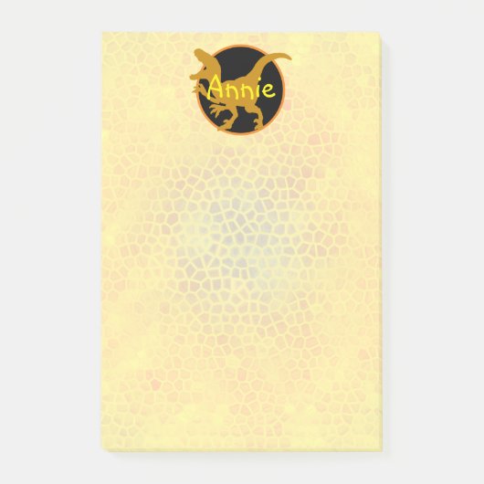 Persoonlijke Gouden Dinosaurus Post-it® Notes (Voorkant)