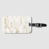 Persoonlijke gouden-effect marmeren naam bagagelabel (Voorkant (horizontaal))