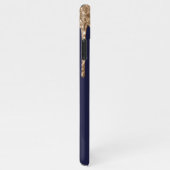 Persoonlijke Gouden Navy Druppelende Glitters BUDG iPhone Hoesje (Rechterkant)