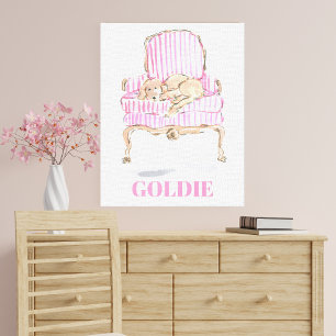 Persoonlijke Gouden Retriever Kunst Hond Liefhebbe Canvas Afdruk