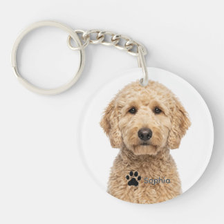 Persoonlijke Gouden Teddybeer Honden Sleutelhanger