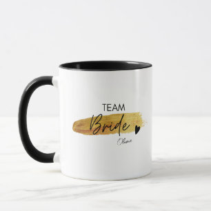 Persoonlijke Gouden & Zwarte Moderne Chic Bruids T Mok