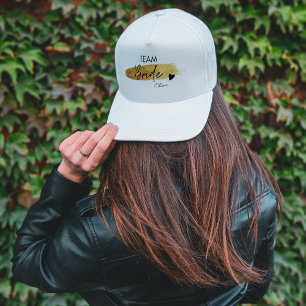 Persoonlijke Gouden & Zwarte Moderne Chic Trouwtea Trucker Pet