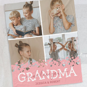 Persoonlijke Grandma Photo Collage Fleece Deken