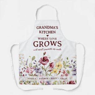 Persoonlijke 'Grandma's Kitchen'-wilde-bloem-backe Schort