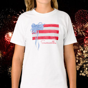 Persoonlijke Grandmillennial Patriottische Strikvl T-shirt