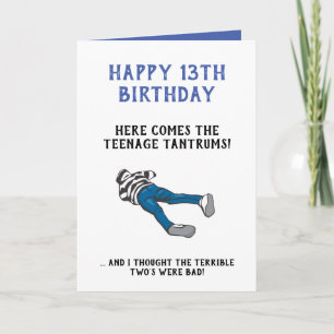 Persoonlijke Grappige 13e Verjaardag Tiener Kaart