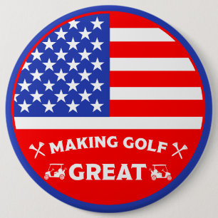 Persoonlijke Grappige Amerikaanse Golfspeler Ronde Button 6,0 Cm