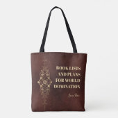 Persoonlijke Grappige Boek Ornamentele Polyester Draagtas (Achterkant)