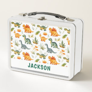 Persoonlijke grappige dinosauruslunchbox voor kind