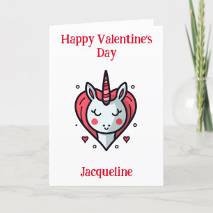 Persoonlijke Grappige Eenhoorn Valentijnskaart Feestdagen Kaart