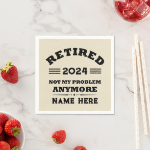 Persoonlijke grappige gepensioneerde pensionering servet