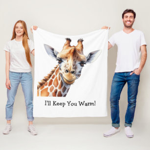 Persoonlijke Grappige Giraffe Liefhebber Fleece Deken