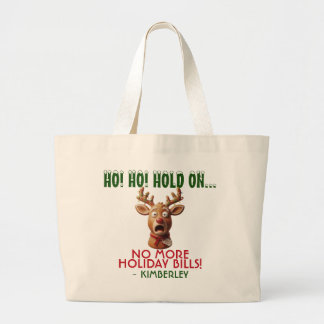 Persoonlijke Grappige Kerst Budget Paniek Rendier Grote Tote Bag