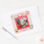 Persoonlijke Grappige Kerst Foto Collage Vierkante Sticker (Envelop)