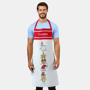 Persoonlijke Grappige Kerstkarakters Schort