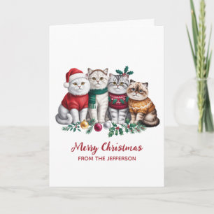 Persoonlijke Grappige Kerstkat Katten Kerstkaart Feestdagen Kaart