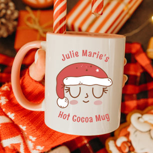 Persoonlijke grappige kerstman hoed warme cacaobek mok