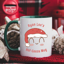Persoonlijke grappige kerstman hoed warme cacaobek