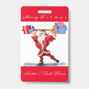Persoonlijke Grappige Kerstnaam Badge Kerstman Cad