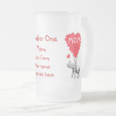 Persoonlijke grappige moederdag matglas bierpul (Voorkant rechts)