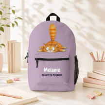 Persoonlijke Grappige Oranje Kat Mauve Meisjes Rug