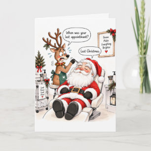 Persoonlijke Grappige Schoonheidsspecialist Kerstk Feestdagen Kaart