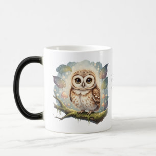 Persoonlijke grappige uil mok, Whimsical bosdier Magische Mok