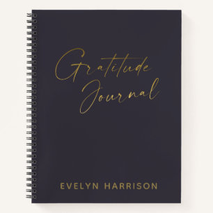 Persoonlijke Gratitude-Journal in Indigo Blue Gold Notitieboek