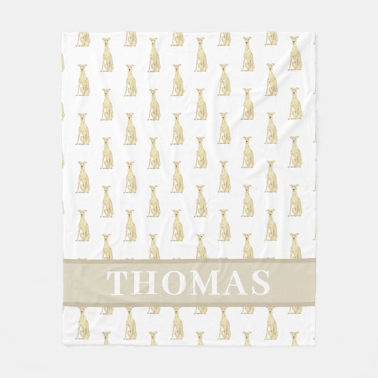 Persoonlijke Greyhound (Reekleurig) Fleece Deken (Voorkant)